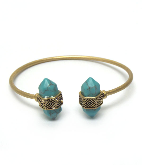 Tribal style hexagon open cuff