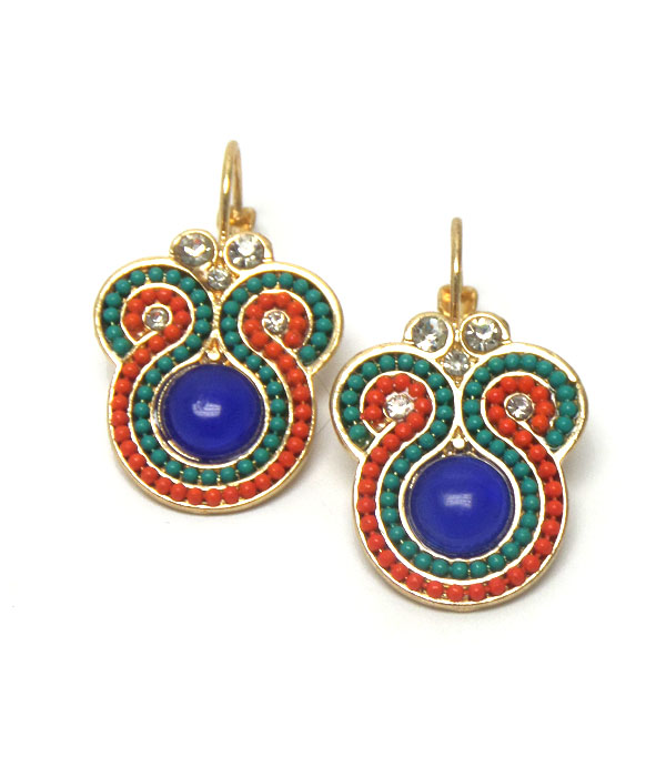 Swirling patterned clip earings