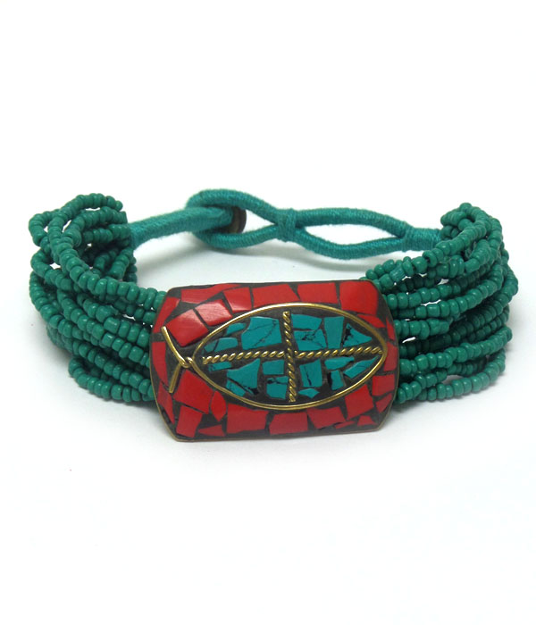 Layered sead bead bracelet