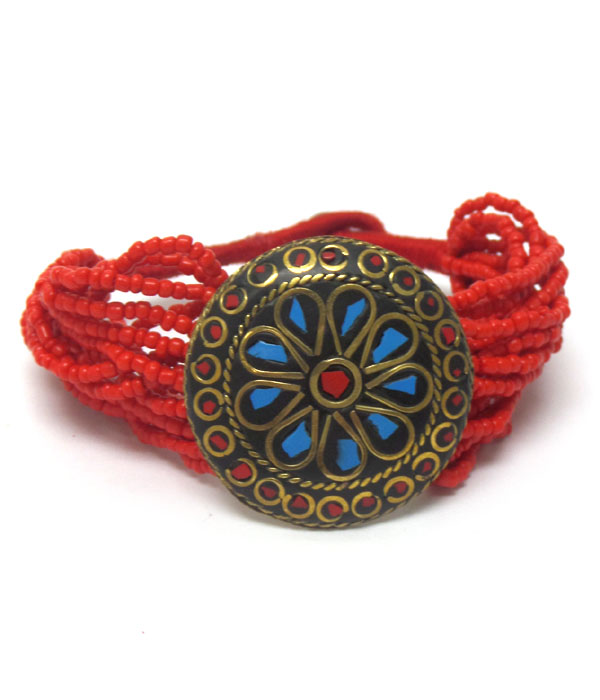 Layered seed bead bracelet