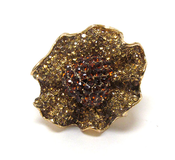 Crystal stud flower stretch ring