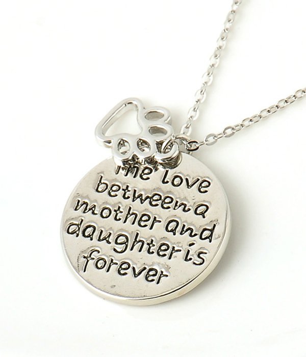 Love message pendant necklace - love between mother and daughter