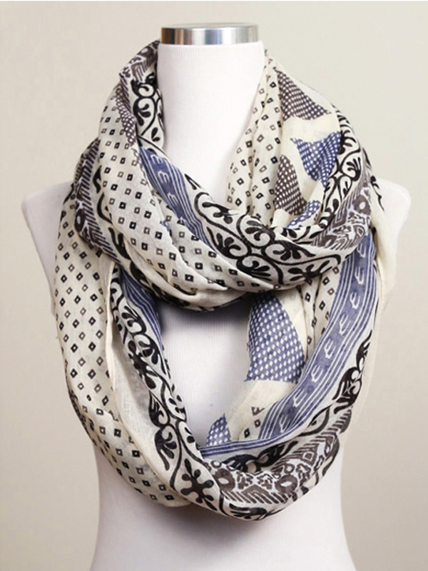 Aztec print infinity scarf - 100% polyester -western
