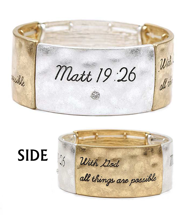Handmade and religious inspired stretch bracelet - matt 19:26