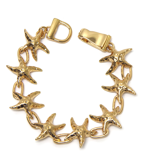 Linked sea stars magnet bracelet