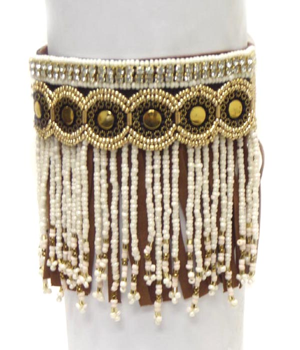 Bohemian style tassel drop arm wrap around 