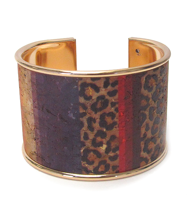 ANIMAL PRINT METAL BANGLE BRACELET