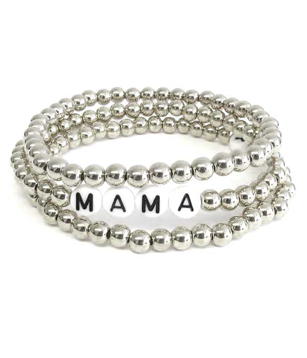 Mama bear theme 3 stretch bracelet set