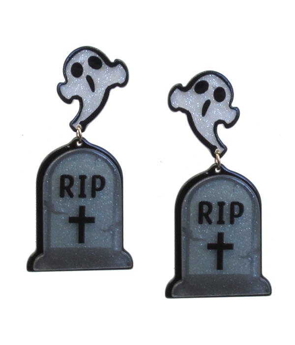 Halloween theme ghost earring - rip