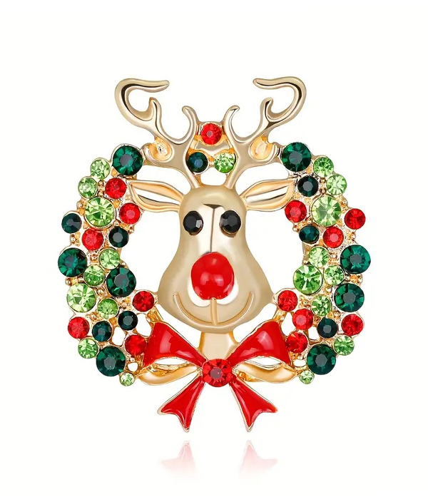 Christmas reindeer brooch