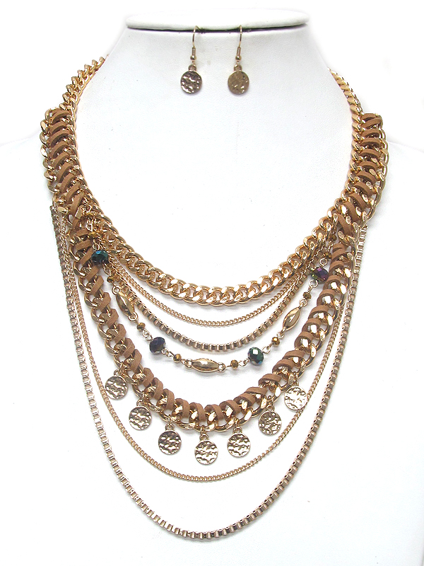 Multi layer chain necklace set