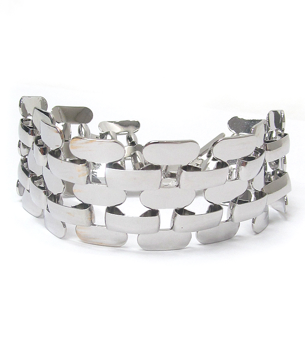 Watch band inspired metal bracelet