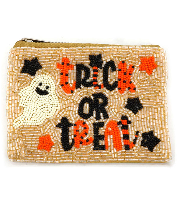 Halloween theme handmade wallet coin purse - trick or treat