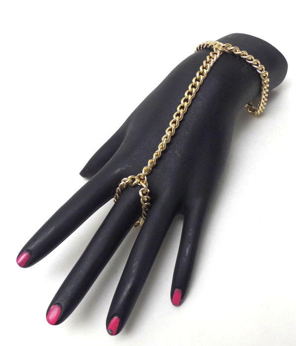 Chain link bracelet and ring set