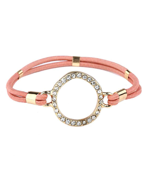 Round circle with stones elastic ponytail or bracelet