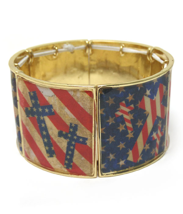 AMERICAN FLAG THEME WIDE BARCELET