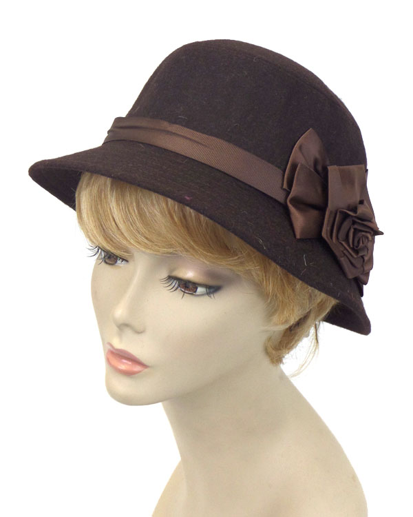 Flower felt and satin hat