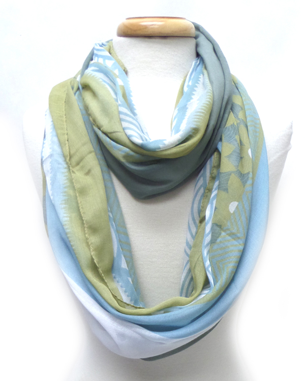 Ombre paisley print infinity scarf - 100% polyester