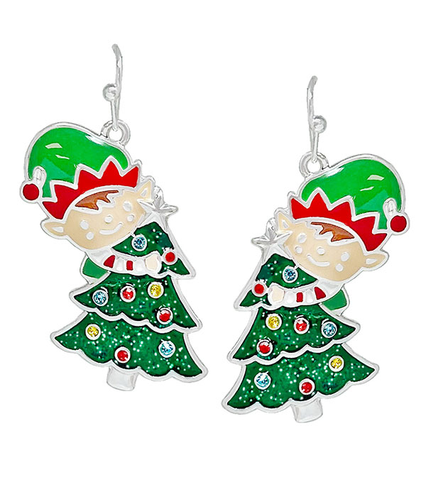 Christmas theme epoxy earring - tree