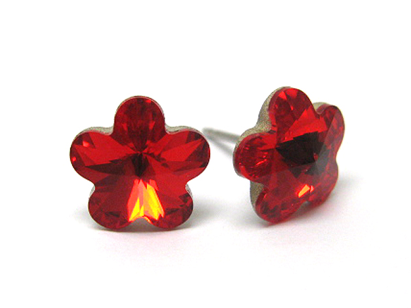 Swarovski crystal flower stud earrings - made in usa
