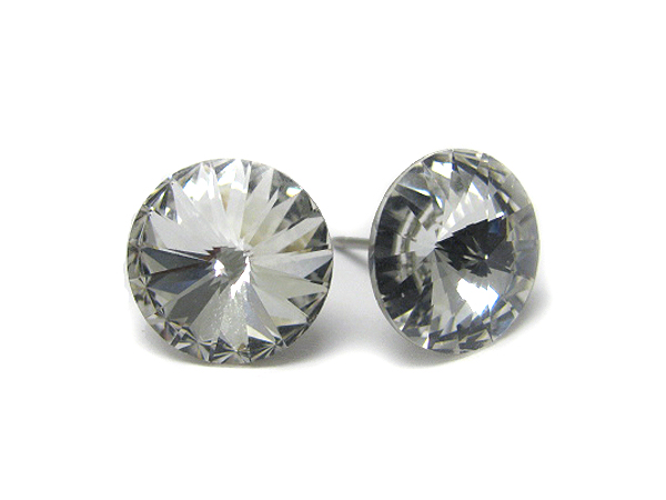Swarovski crystal circle stud earrings - made in usa