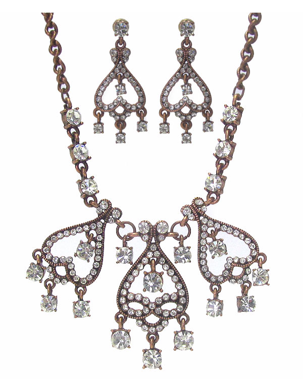 Austrian crystal necklace earring set