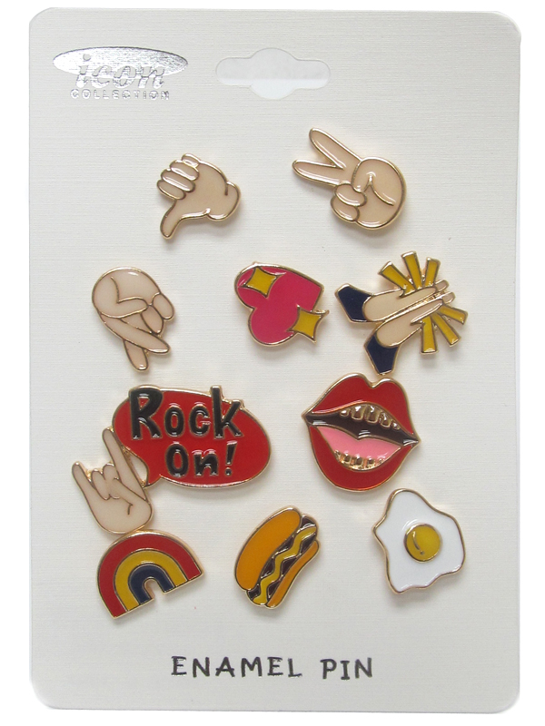 HANDSIGN THEME EPOXY TACK PIN SET 