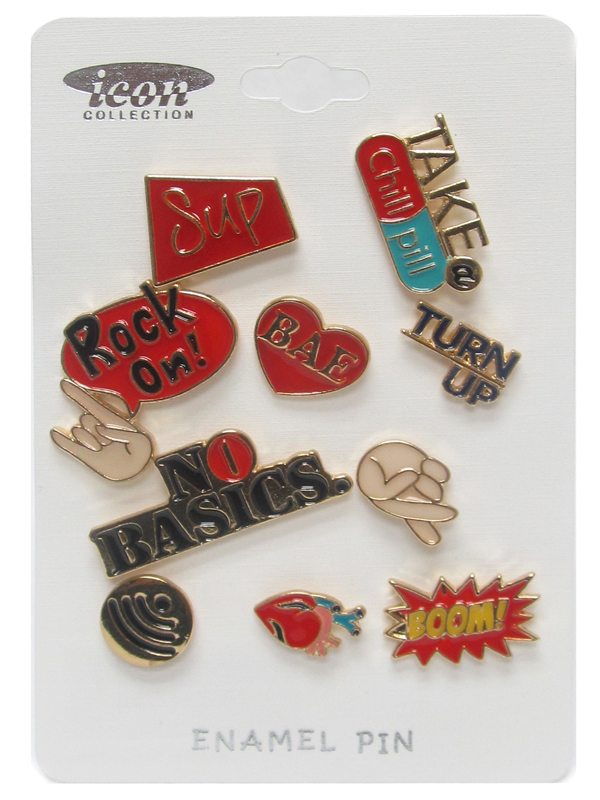 Urban dictionary theme epoxy tack pin set