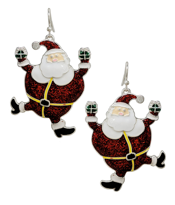 CHRISTMAS THEME EPOXY SANTA EARRING