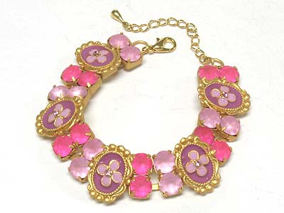 Epoxy cover and stone deco double bracelet 