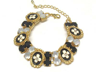 Epoxy cover and stone deco double bracelet