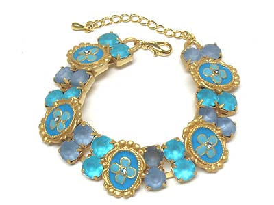 Epoxy cover and stone deco double bracelet 