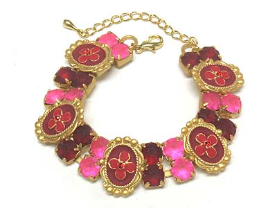 Epoxy cover and stone deco double bracelet 