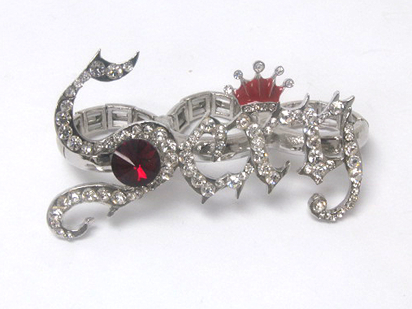 Crystal sexy with crown metal fashion stretch ring