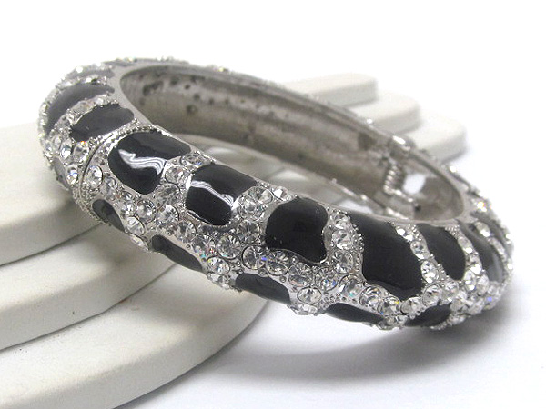 Crystal and epoxy fashion patern hinge bangle