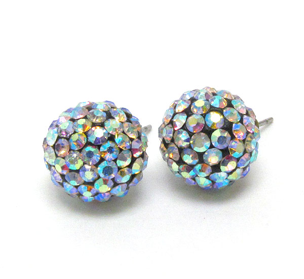 Crystal ball stud earring