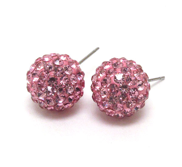Crystal ball stud earring
