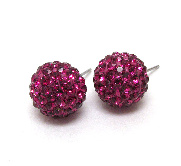 Crystal ball stud earring