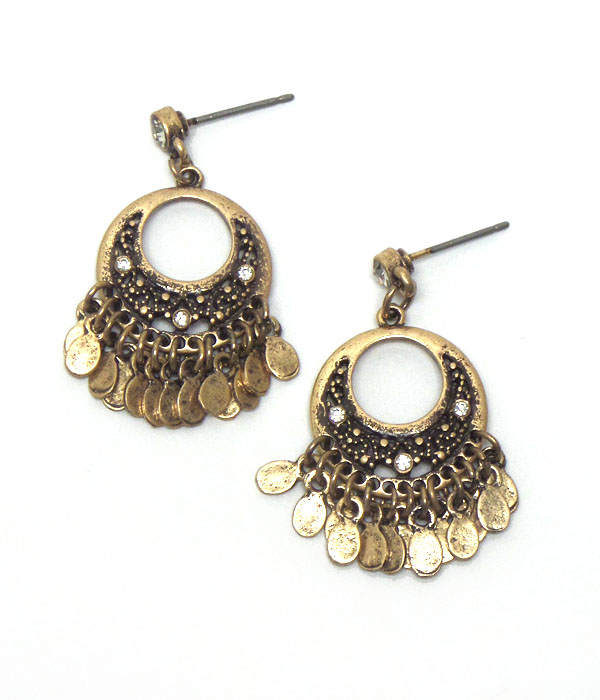 Metal with tassel hook earrings