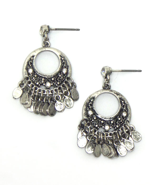 Metal with tassel hook earrings 