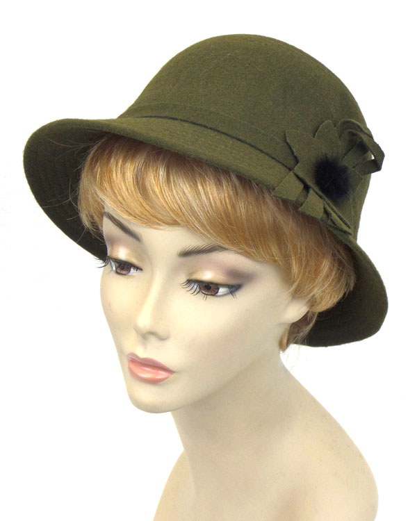 Flower accent and felt hat 