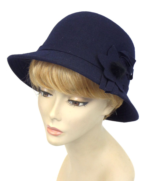 Flower accent and felt hat