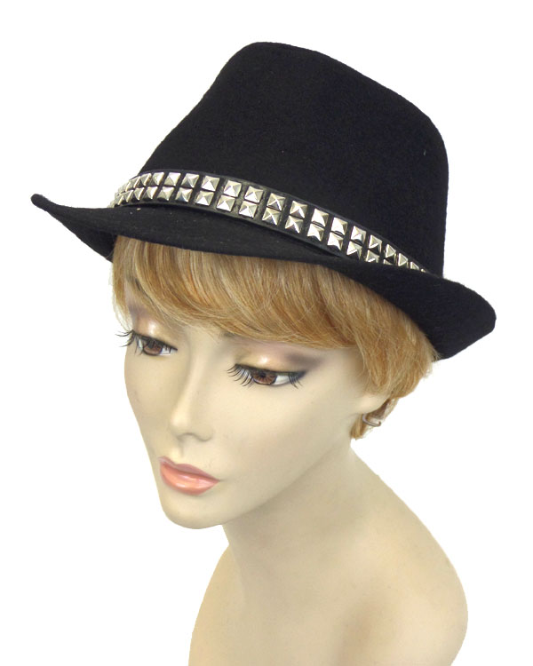 Stud fedora hat