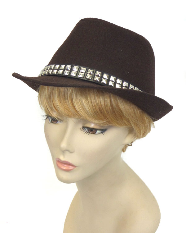 Stud fedora hat 