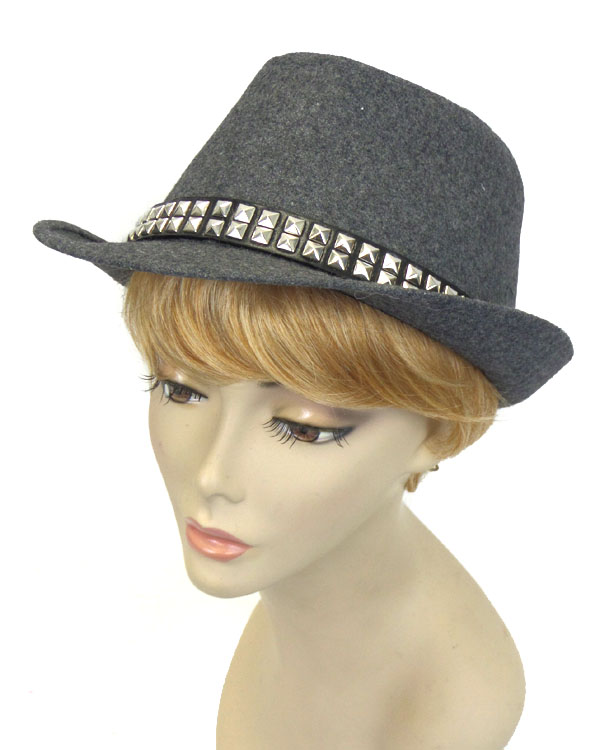 Stud fedora hat 