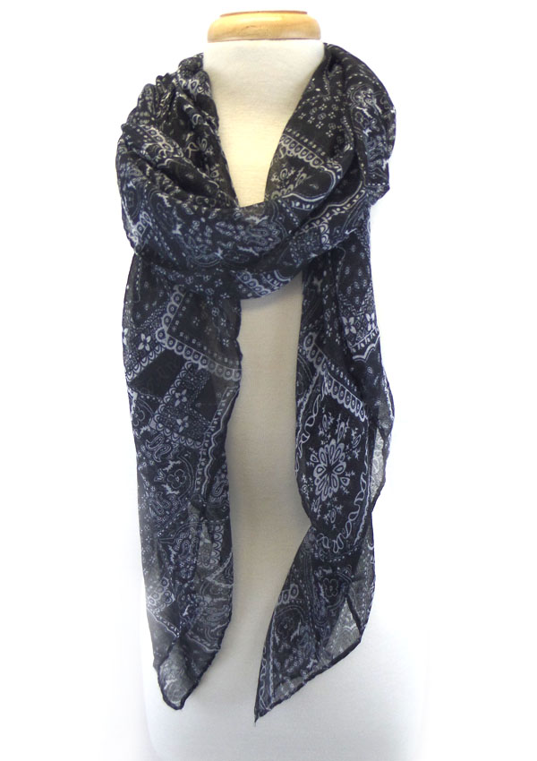 Flower ethnic print scarf