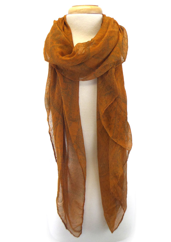 Flower ethnic print scarf 