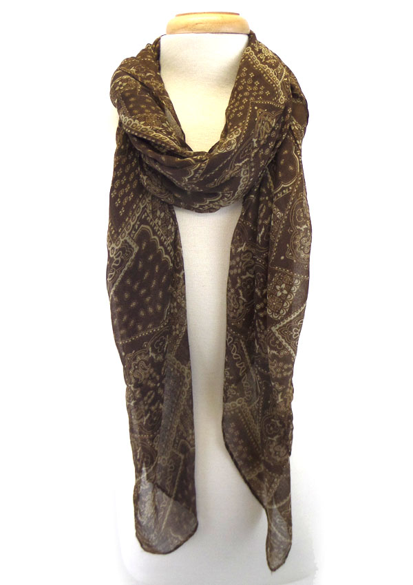 Flower ethnic print scarf 