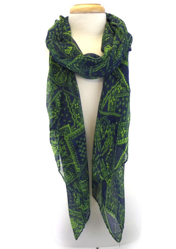 Flower ethnic print scarf 