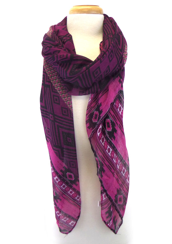 Multi color abstractive pattern scarf 